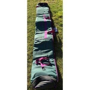 Vintage SkiBag Padded Ski Travel Bag | Retro Green & Purple | 80" Padded Case